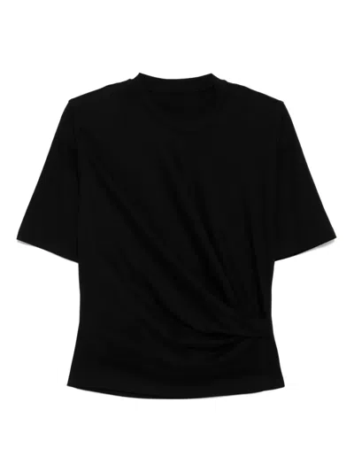 Jnby Pleated T-shirt In Black