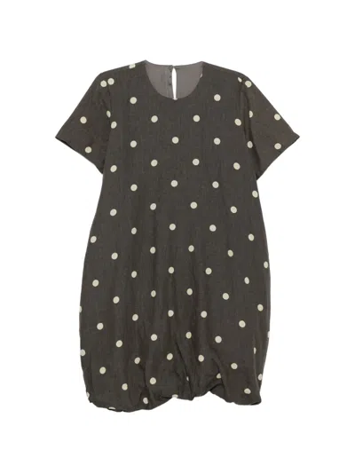 Jnby Polka-dot Mini Dress In Brown