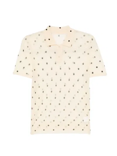 Jnby Polka Dot Polo Top In White