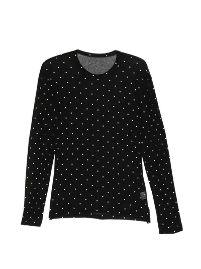 Jnby Polka-dot Cotton T-shirt In Black