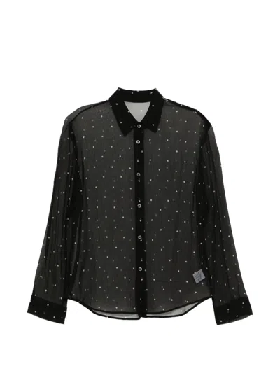 Jnby Polka-dot Shirt In Black