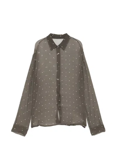 Jnby Polka-dot Shirt In Black