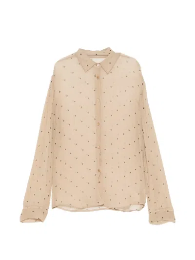 Jnby Polka-dot Shirt In Neutral