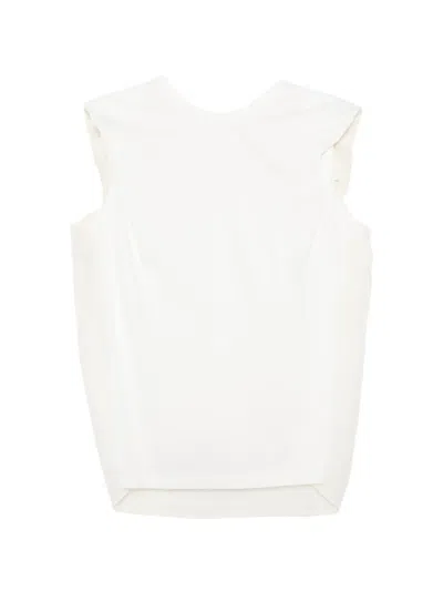 Jnby Polka-dot Sleeveless Blouse In White