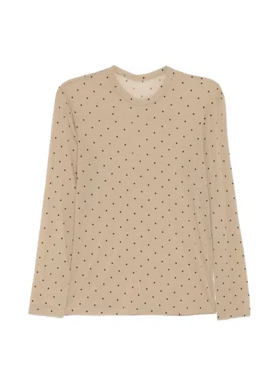 Jnby Polka-dot T-shirt In Brown