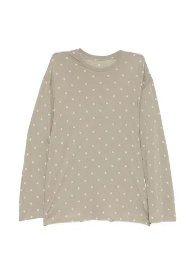 Jnby Polka-dot T-shirt In Brown