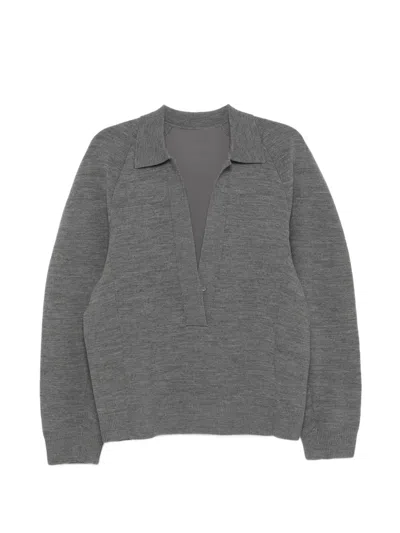 Jnby Polo-collar Sweater In Gray