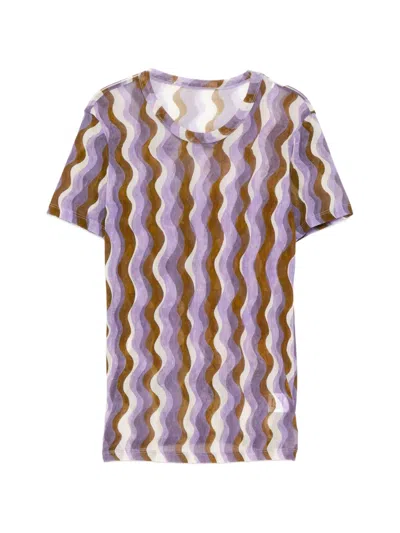 Jnby Print Mesh T-shirt In Purple