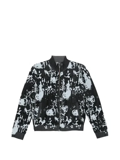 Jnby Printed Cardigan In Black