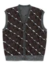 Jnby Printed Knitted Vest In Brown