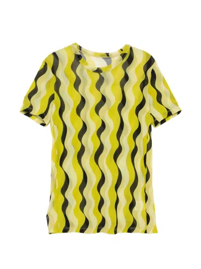 Jnby Printed Mesh Top In Green