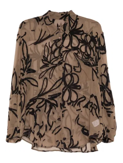Jnby Printed Silk Shirt In Multi