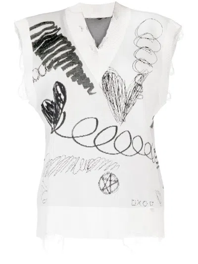 Jnby Top Mit Print In White