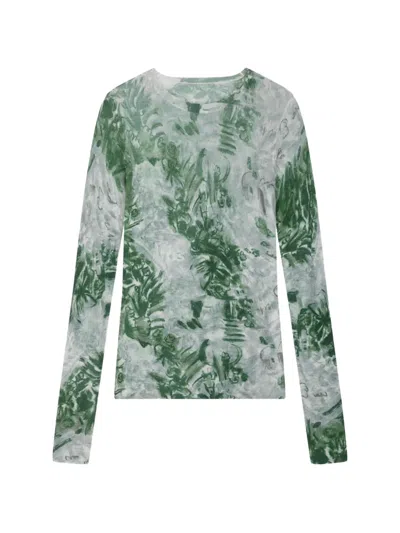 Jnby Printed Wool Sweater In Green