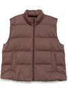 Jnby Quilted Down Vest In Brown