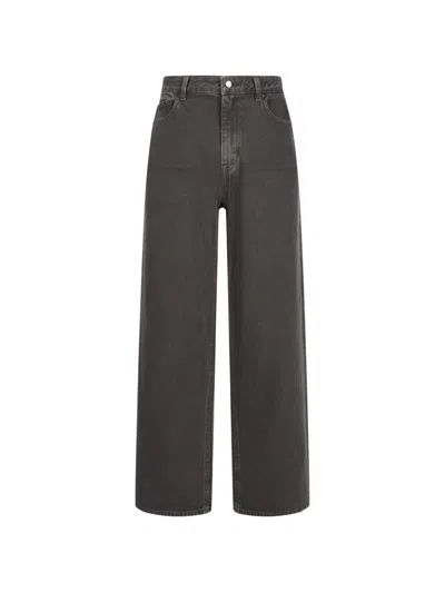 Jnby Relaxed-fit Wide-leg Jeans In Gray