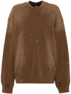 Jnby Rhinestone-embellished Sweatshirt In Brown