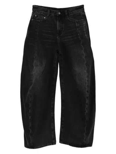 Jnby Rolled-up Denim Pants In Black