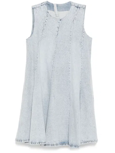 Jnby Rounded Collar Sleeveless Dress In Blue