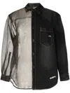 Jnby Semi-sheer Panelled Shirt In Schwarz