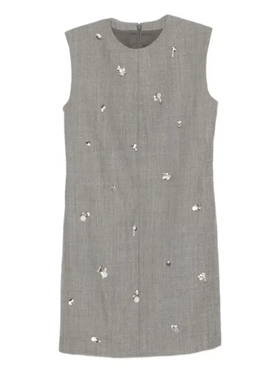 Jnby Sequin-embellished Dress In Gray