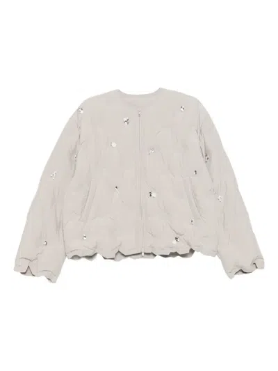 Jnby Sequin-embellished Puffer Jacket In Gray
