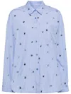 Jnby Sequined Butterfly-embroidered Shirt In Blue