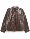 Jnby Shirt Down Jacket In Brown