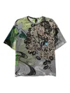 Jnby Short-sleeves Silk Top In Multi