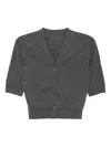 Jnby Slim-fitting Cropped Cardigan In Gray