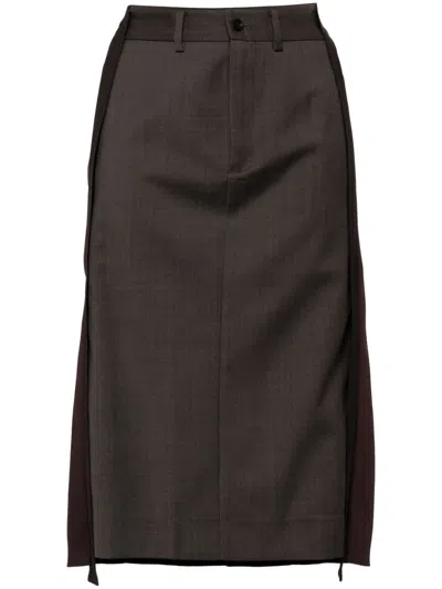 Jnby Spliced Skirt In Brown