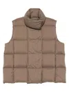 Jnby Square Edge Down Vest In Brown