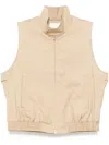 Jnby Stand-up Collar Vest In Neutrals