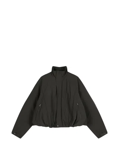 Jnby Stand-collar Oversized Bomber Jacket In Gray