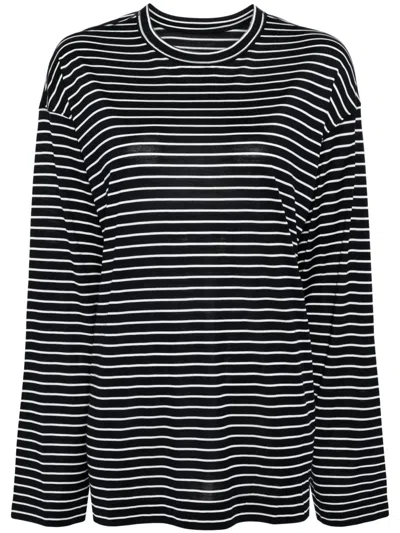 Jnby Stripe-print Long-sleeve T-shirt In Blue