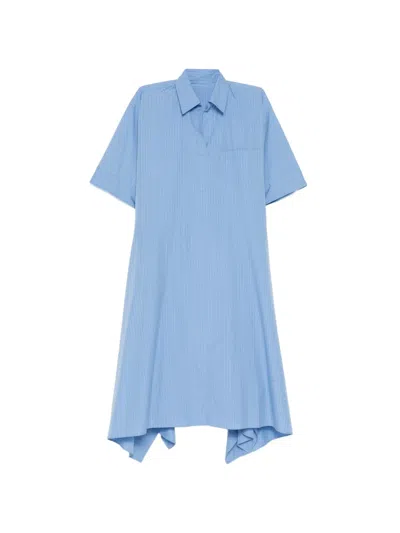 Jnby Striped Asymmetric Hem Dress In Blue