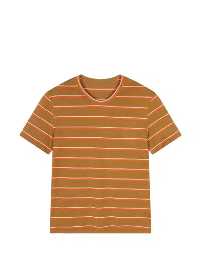Jnby Striped Short-sleeve T-shirt In Orange