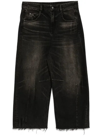 Jnby Tapered Frayed Edge Jeans In Black