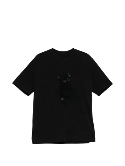 Jnby Teddy-motif T-shirt In Black