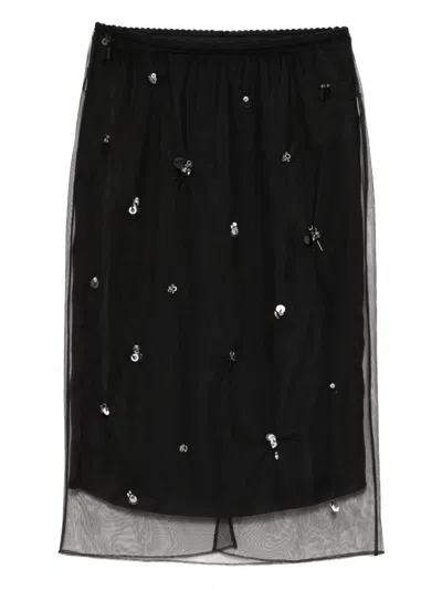 Jnby Three-dimensional Graphic Skirt In Black