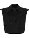 Jnby Trench-style Cotton Vest In Black
