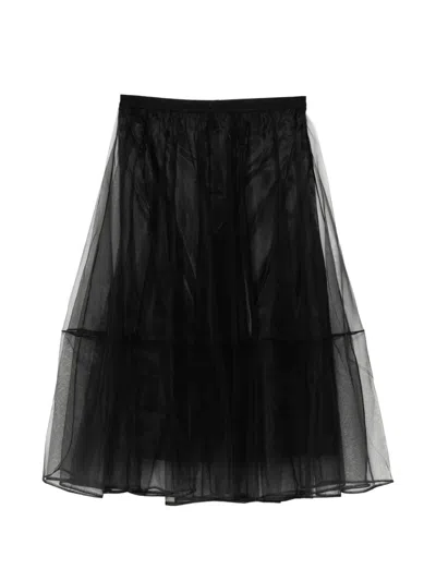 Jnby Tulle A-line Skirt In Black
