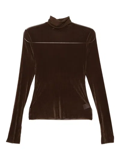 Jnby Turtle-neck Top In Brown