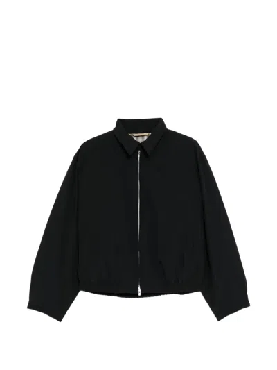 Jnby Two-way Zipper Long-sleeve Jacket In Black
