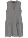 Jnby V-collar Sleeveless Knitted Dress In Grey