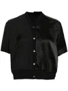 Jnby V-neck Button-down Shirt In Black