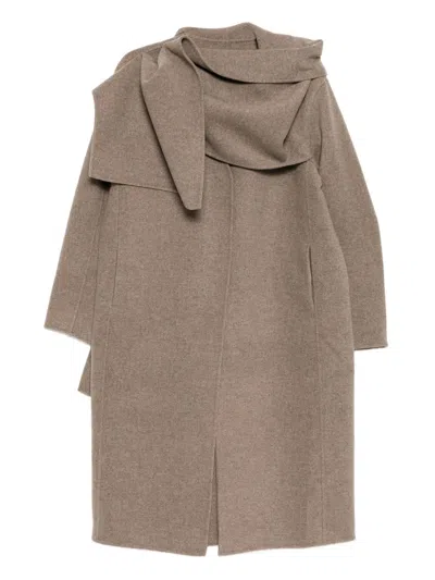Jnby V-neck Long Coat In Neutral