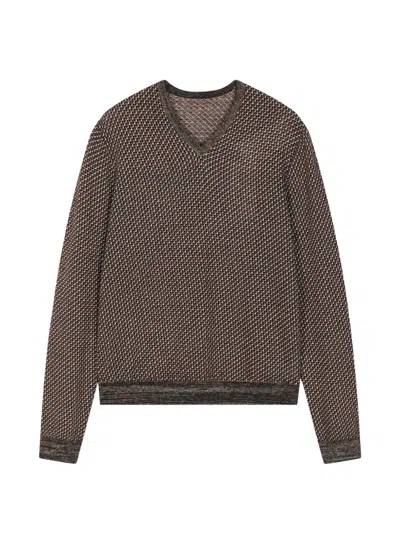 Jnby V-neck Sweater In Brown