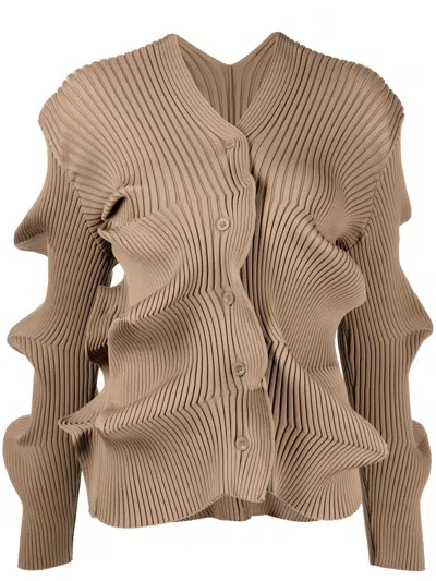 Jnby Drapierter Cardigan In Brown