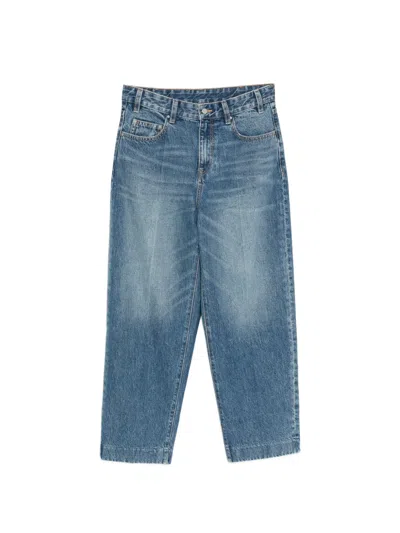 Jnby Whiskering-effect Jeans In Blue